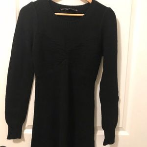 Black long sleeve sweater dress